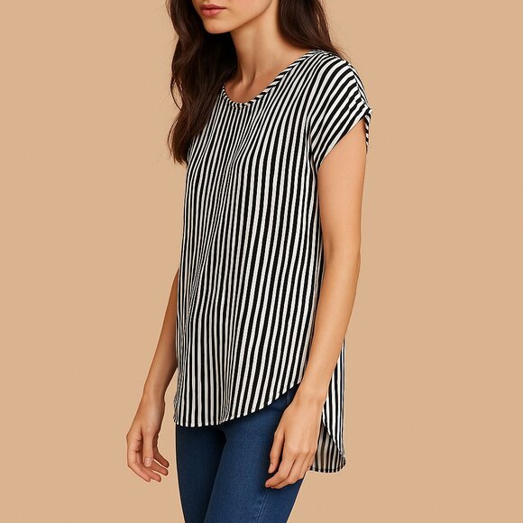 Vero Moda Zebra Print Black & White Tunic Blouse XS - Picture 1 of 15